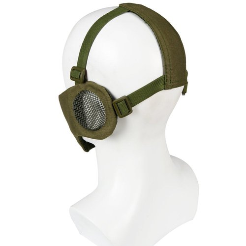 N / A Tactical Airsoft Half Metal Bottom Foldable Steel Mask with Half Face Protection and Hearing Protection