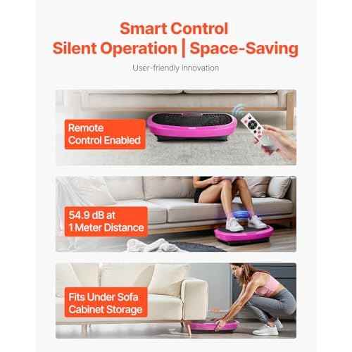 VEVOR Vibration Plate Exercise Machine, Whole Body Shaker for Lymphatic Drainage and Weight Loss, Home Workout Gym Fitness Equipment with 2 Resistance Bands, Vibrating Platform for Women Men