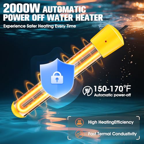 Portable Camping Shower with 2000W Auto-Off Water Heater and Digital Display
