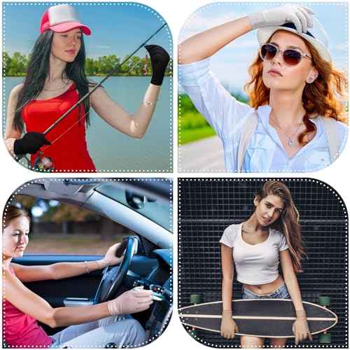 Leumoi 8 Pairs Women UV Gloves Sun Protection Women's Driving Cycling Touchscreen Sunblock Gloves