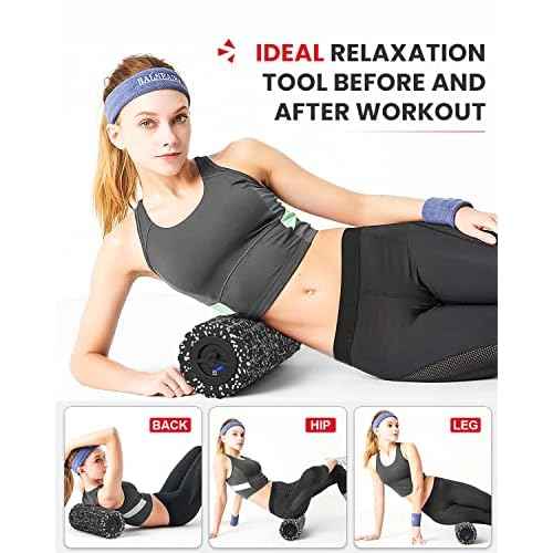 FITINDEX Vibrating Foam Roller for Muscle Deep Tissue, Back Pain Relief, Leg Foot Neck Massager, Exercise, Pilates, Muscle Recovery, Physical Therapy, 4-Speed, Rechargeable, Black