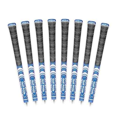 Golf Pride MCC Golf Club Grip - All-Weather Hybrid Grip - Brushed Cotton Cord & Pebbled Texture - Moisture-Wicking Technology - Blue/White