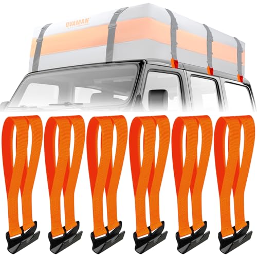 Orange Rooftop Cargo Tie Down Hooks - Secure Car Roof Bags & Carriers
