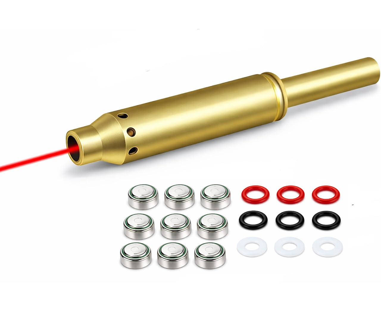 Gotical .22 LR red Laser Bore Sight 5mw Class IIIA Laser Boresight Inserting the Cylinder Easy to Use with 3 Set of Batteries and Extra O-Rings