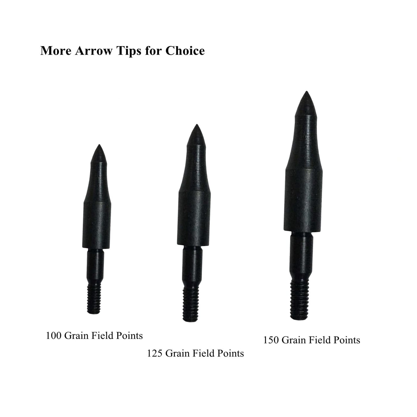 12pcs 100 Grain Field Points, 100gr Crossbow Arrow Tips for Bow and Arrow Target Practice, Screw-in Bullet Points for 5/16 Inch Arrows, Hunting Archery Target & Accessories