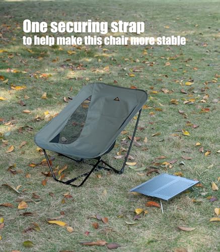 iClimb Ultralight Compact Folding Chair - Black Mesh, Low-Profile Travel Seat