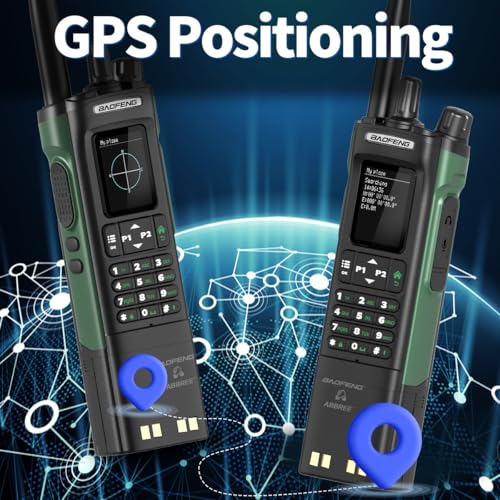 Large BAOFENG UV-32 Ham Radio Long Range 10W Walkie Talkie with GPS, NOAA Weather, USB-C Charging
