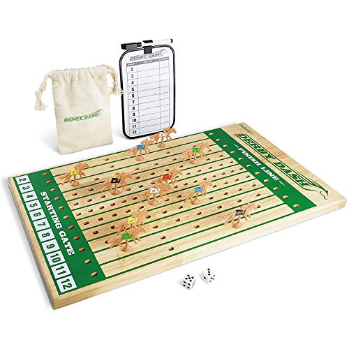 Horse Race Game Set with Dice & Scoreboard - Derby Dash Tabletop Race