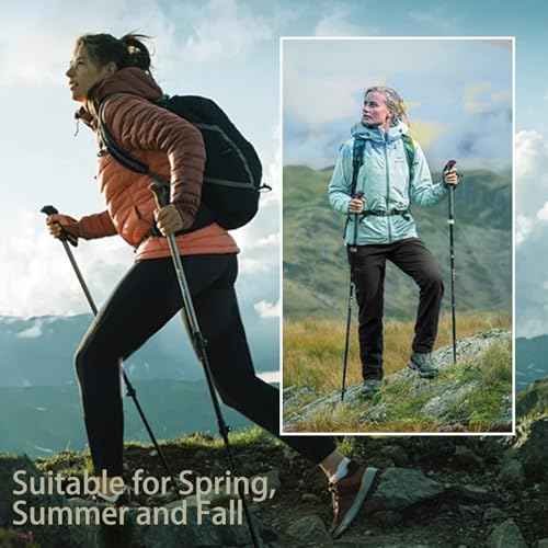 Women's Outdoor Hiking Pants Lightweight Breathable Quick Dry Stretchy Running Athletic Pants with Zipper Pocket
