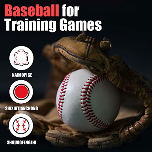 12 Pack Adult Leather Baseballs - 9 Inch Training & Autograph Balls