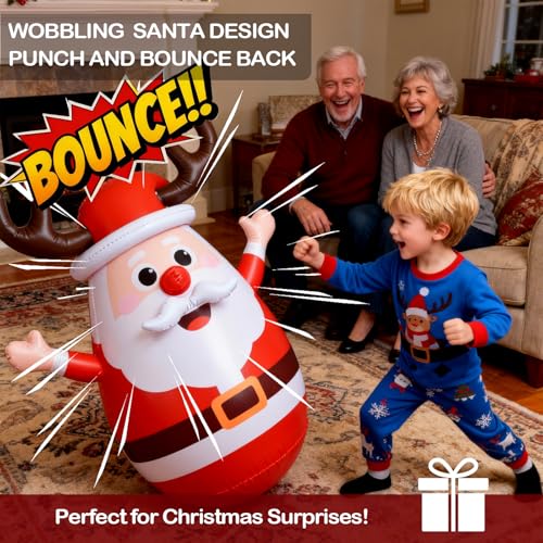 Inflatable Santa Reindeer Ring Toss Game for Christmas Party Kids & Adults