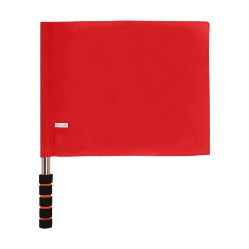 Ylucky Referee Flag Stainless Steel Command Hand Flag Red Signal Flag Sponge Handle Special Patrol Performance Linesman Official Flag for Soccer Volleyball Football Track