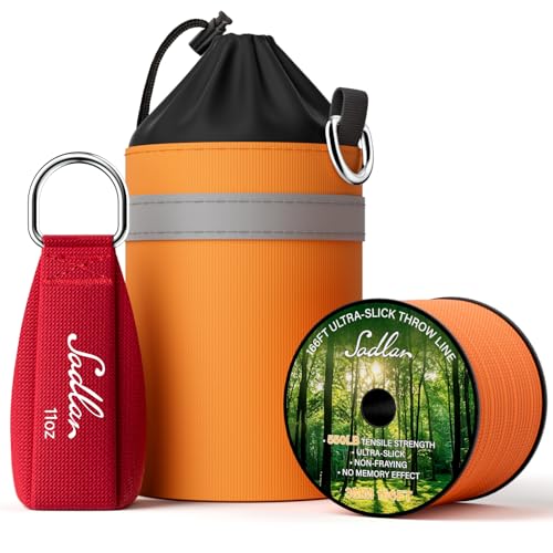 Arborist Throw Line Kit with 166ft Polyester Rope & 11oz Throw Bag - Tree Trimming Gear