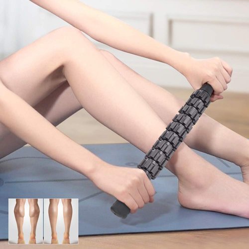 Sports Massage Roller Stick Relax Muscles Full Body Exercise Equipment Black