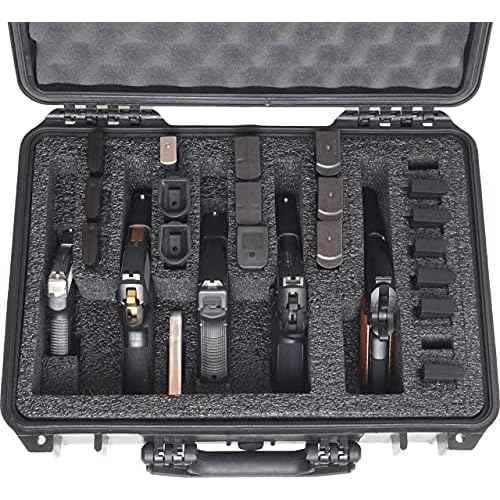 Case Club 5 Pistol and 20 Magazine Pre-Cut Heavy Duty Waterproof Case with Included Silica Gel Canister to Help Prevent Gun Rust (Upgraded Gen-3)