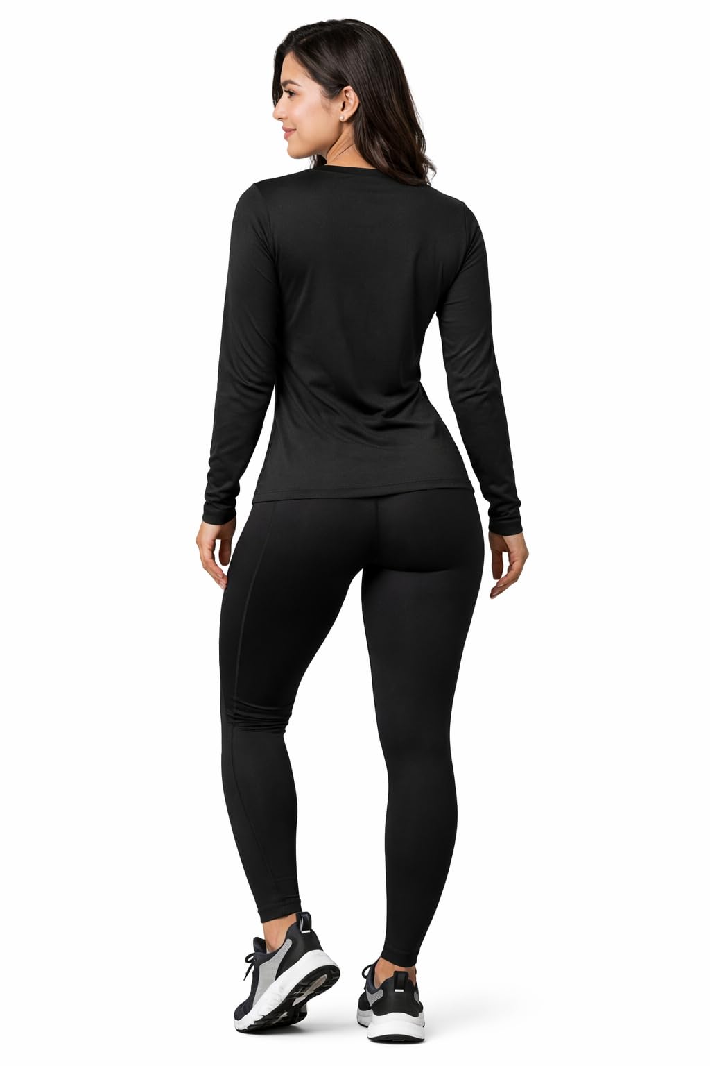Opna Women's Long Sleeve Athletic Shirts – Moisture Wicking Dry Fit Workout Tops BLACK-M