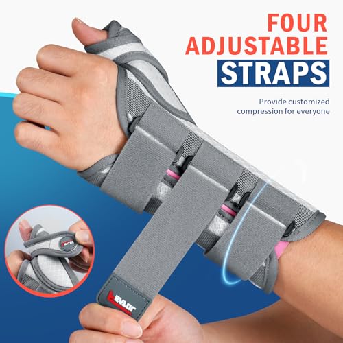 FEATOL 2 Pack Thumb Spica Wrist Support for Left & Right Hand, Small/Medium, White Pink
