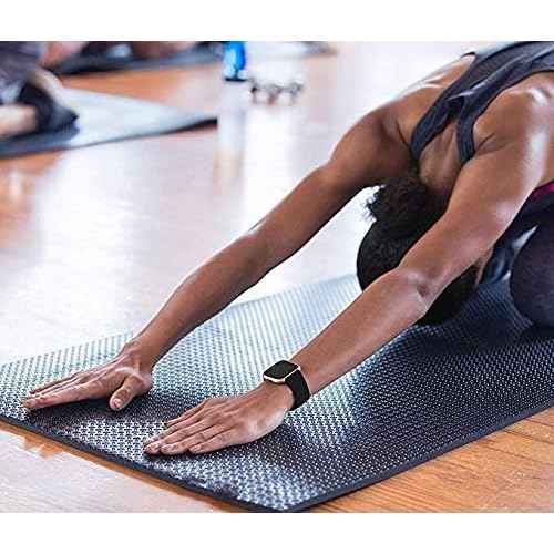 PACK 3 Soft Silicone Bands for Fitbit Versa 2 / Versa/ Versa Lite Classic Adjustable Sport Bands for Women Men Small Large(Without Tracker) (Small, Black+Blue+Grey)