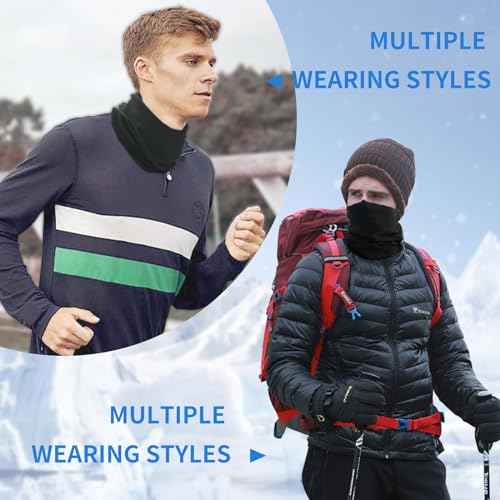 SHEVERCH Winter Fleece Neck Warmer Windproof Gaiter Face Mask Cover Cold Weather scarf For Men Women Hiking Ski