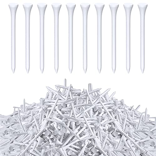 Golf Tees 1000 Pieces Wooden Bulk 3-1/4 Inch White Tee Set