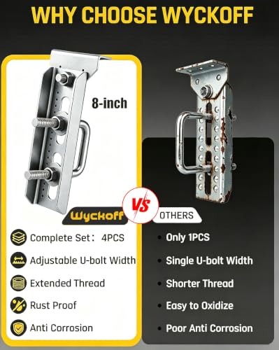 Wyckoff 8-Inch Boat Trailer Bunk Bracket 4-Pack Heavy Duty Galvanized Swivel