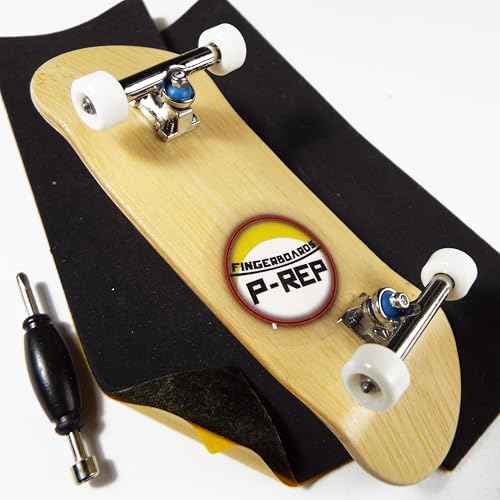 P-REP V2 Pro Performance Complete Wooden Fingerboard kit with Urethane Wheels and Bushings 32mm - Bamboo