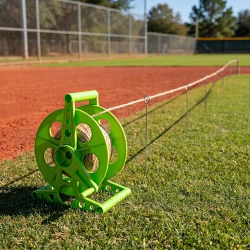 Sports Field Line Marking Rope Reel with Handle and Ground Pegs 1600ft