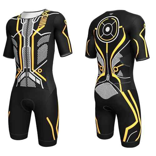 Logas Men's Triathlon Suit Trisuit Race Skinsuit Cycling Speed Suit Swimskin Bike Swim Run