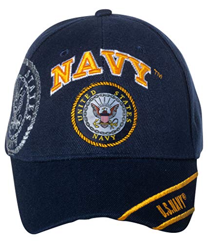 United States Navy Embroidered Baseball Cap One Size Navy Blue - Officially Licensed