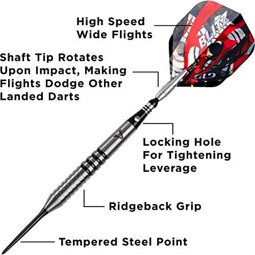 Viper Blitz 95% Tungsten Steel Tip Darts with Storage/Travel Case