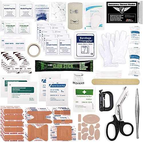 Everlit Tactical First Aid Kit with Molle Pouch - Black, 180 Pieces