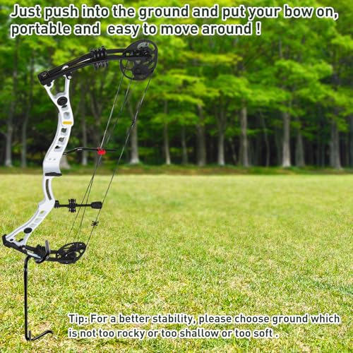 Ground Bow Holder Set with Camouflage Tape for Hunting and Archery