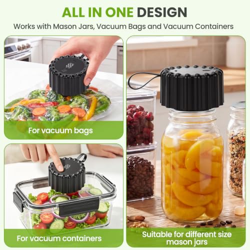 Electric Mason Jar Vacuum Sealer with 20 Lids for Food Preservation