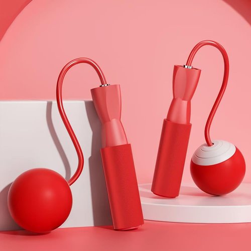 Training Ropeless Skipping Rope, Fitness Sporting Goods, For Men and Women - Red