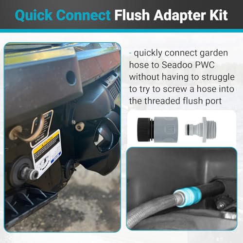 Jet Ski Engine Flush Adapter Kit with Quick Connect for Seadoo Kawasaki