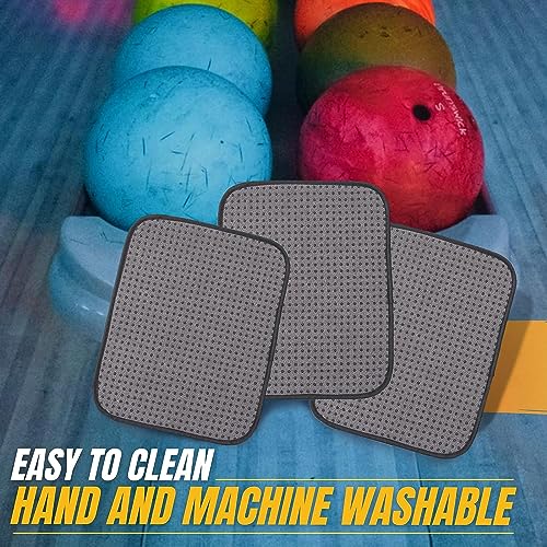 TonGass (3-Pack Microfiber Bowling Ball Towel 10 Inches x 8 Inches Premium Quality Bowling Ball Shammy Pad with Easy-Grip Dots