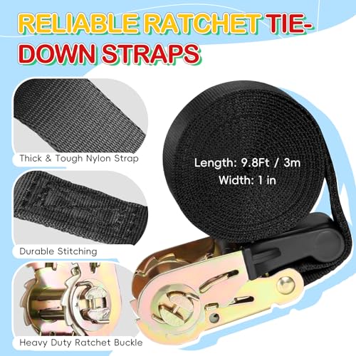18PCS Tree Climbing Holds Kit with 6 Ratchet Straps for Kids & Adults