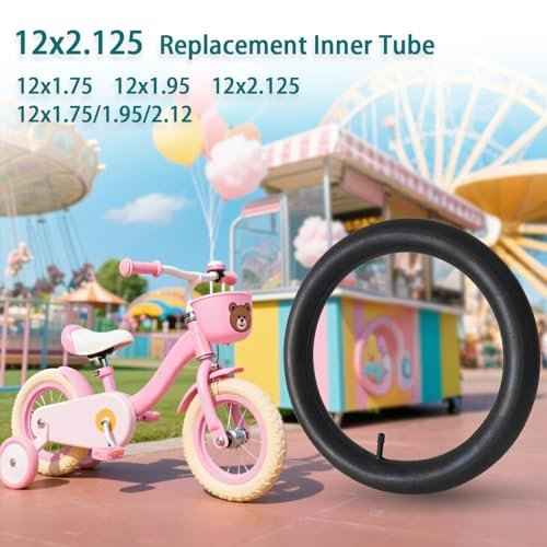 2-Pack Bike Tubes 12x1.75/1.95/2.125 Inner Tube 12 x 1.75 12 x 1.95 12x2.125 Bike Tire Tube