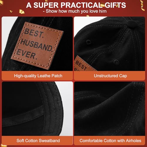 Gifts for Husband Fathers Day Anniversary Husband Gifts from Wife Dad Hat Black