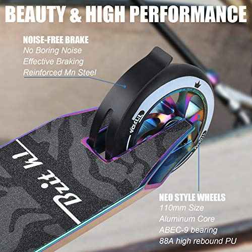 VOKUL K1 Pro Scooters Stunt Scooter Trick Scooter for Boys Intermediate and Beginner Freestyle Scooter for Kids 8 Years and UP,Teens and Adults -Quality Kick Pro Scooter for Boys and Girls (Neo)