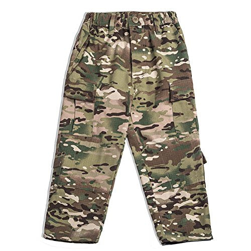 H World Shopping Tactical Airsoft Kids Clothing Children BDU Hunting Military Camouflage Combat Uniform Suit (MC,160)
