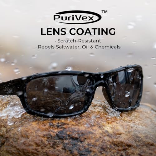 KastKing Kateel Full Wrap Sport Sunglasses with Smoke Lenses, Black Frame