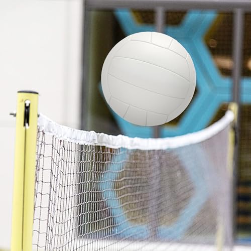 White Official Size 5 Volleyball Soft Touch for Indoor Outdoor Play with Pump