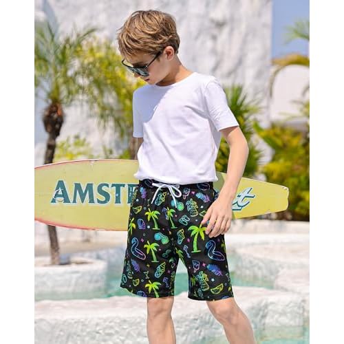 Boys Swim Trunks Board Shorts Teen Boys Swimsuit Quick Dry Swimwear Swimming Shorts Bathing Suit Size 8,10-12,14-16