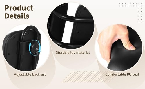 Bike Seat with Backrest,Extra Wide Bicycle Seat with Back Support,Extra-Large Bicycle Seat with Padded PU Cushion Saddle Fit for Tricycle Mountain E-Bike, Includes Installation Tools (Black)