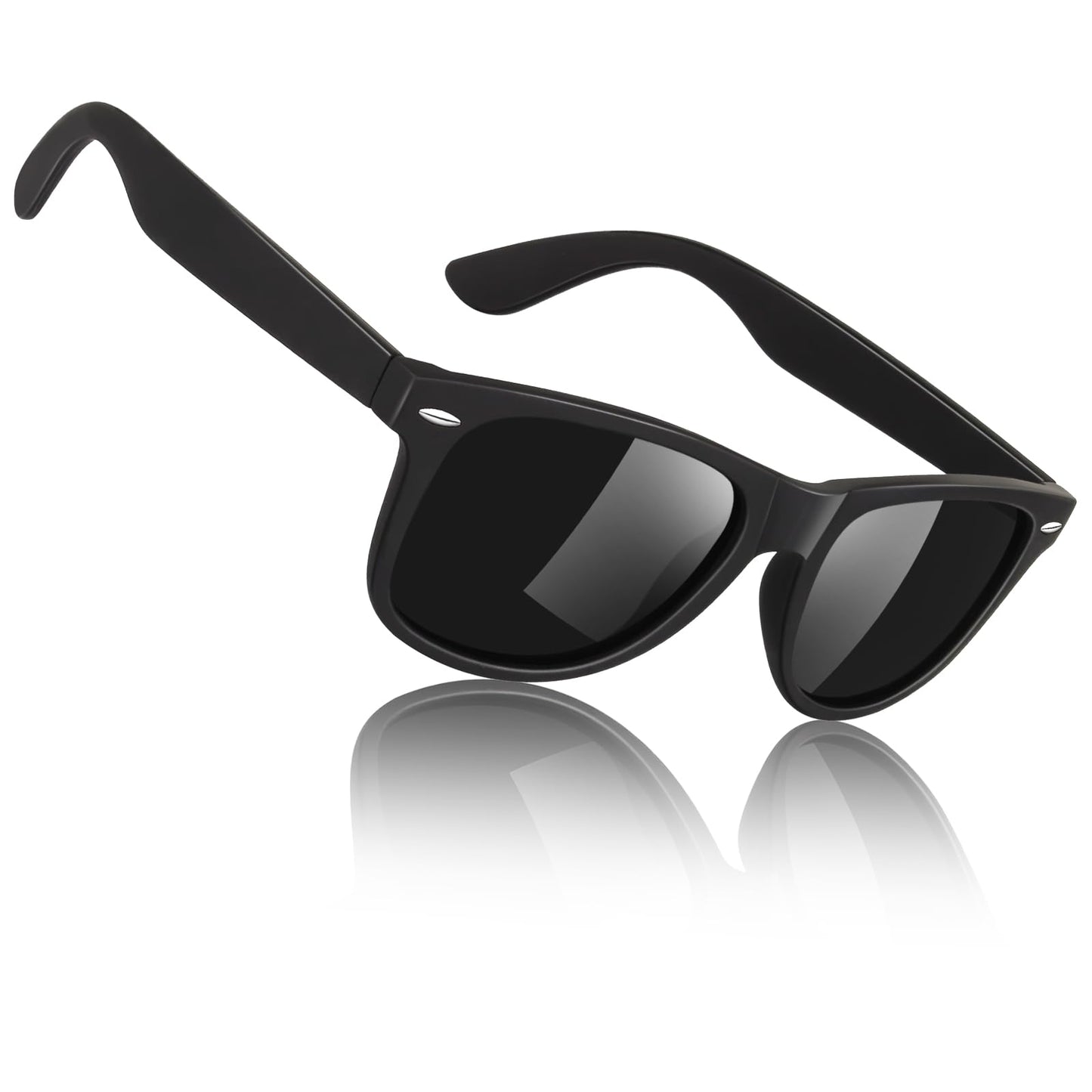 Sunier Polarized Sunglasses for Men and Women, Retro Square Matte Finish UV400 Protection Shades for Driving, Fishing