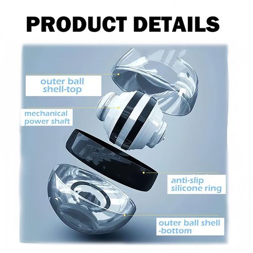 Curaball Hand Exerciser, Hand Exerciser with Counter Hand Balls Auto-Start Gyroscopic Wrist Exercise Ball with Led Lights, Features 5 Light Modes for Strengthen Arms, Fingers & Muscles (Plastic type)