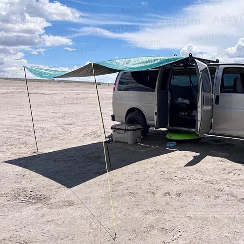 Adjustable Tent Poles 74.8 Inches - Black, Sturdy & Rustproof Camping Accessories - 2 Pack