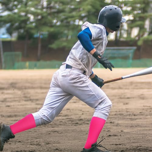 Youth Football Socks Bulk 12 Pairs Softball Soccer Socks - Small Hot Pink