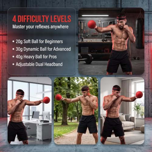 Boxing Reflex Ball Set with Adjustable Headbands - Speed & Reaction Training Equipment